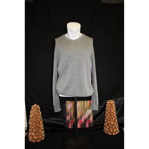 Lands' End Outfitters V neck Sweater  Large Grey   80% Cotton & 20% Modal